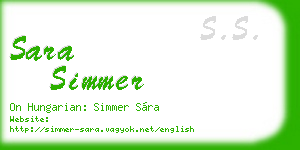 sara simmer business card