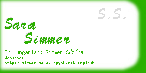 sara simmer business card